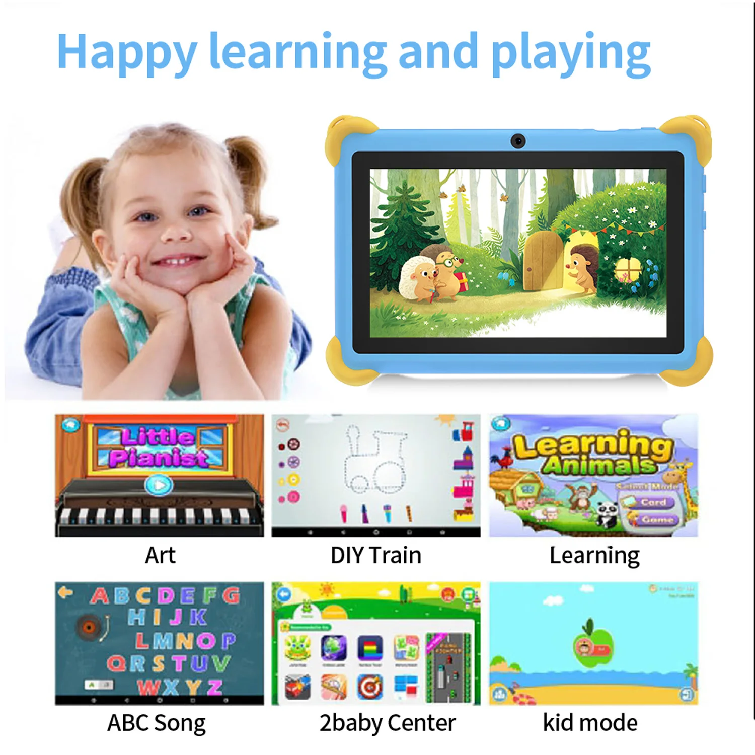 2026 New 7 Inch Cartoon Pattern Kids' tablets Quad Core 4GB RAM 64GB ROM 5G WiFi Learning Education Games Tablet Children's Gift
