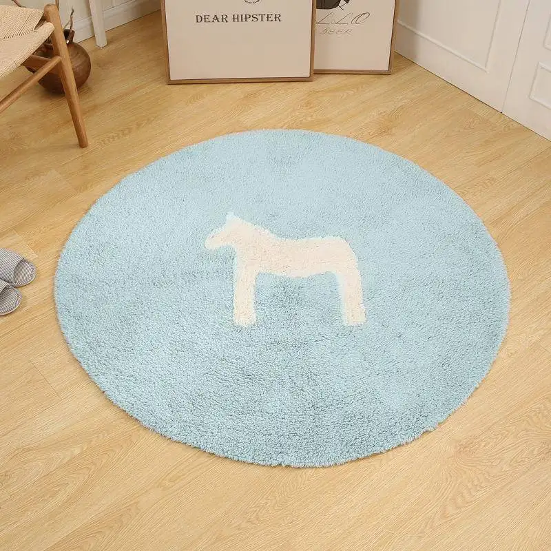 

Hand Washable round Carpet Sturdy Cotton Themed Children's Bedroom Crawling Mat Soft Home Decorative Floor Mat