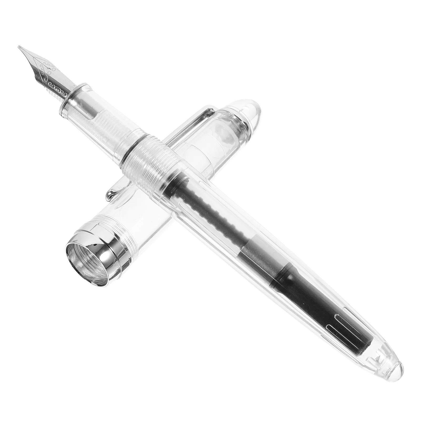 

Fountain Pen Acrylic Transparent Design Portable Calligraphy Writing Tool For Office School Business Gift Travel Smooth Pen