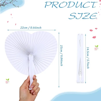 접이식 선풍기 하트 중앙 벽 장식, 웨딩 파티 선물, 기념일, 생일, 웨딩 선풍기, 신제품