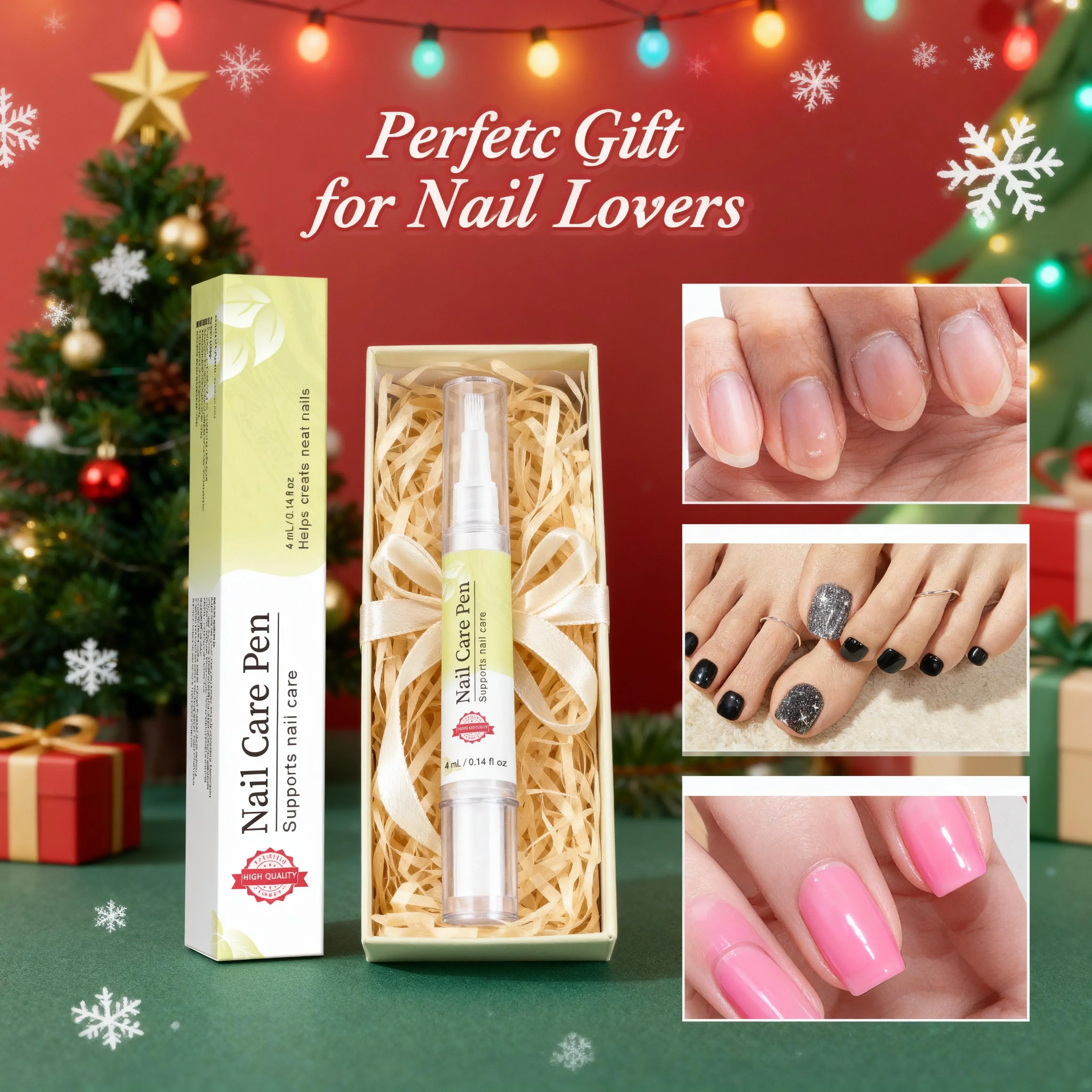 قلم إصلاح الأظافر 4 مل - تركيبة زيت شجرة الليمون والشاي الطبيعية لتقليل الاصفرار وتقوية الأظافر الهشة وترطيب البشرة