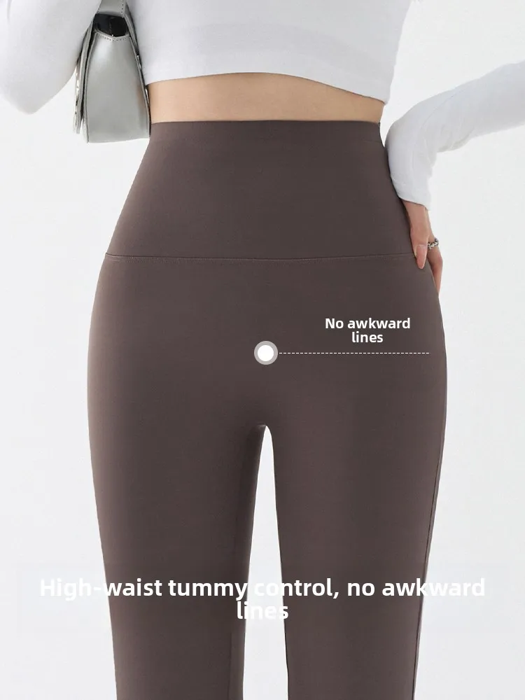 ハイウエストベルボトヨガパンツ薄い痩身レギンスハイウエストヒップリフティング夏薄い生地カジュアルロングパンツ