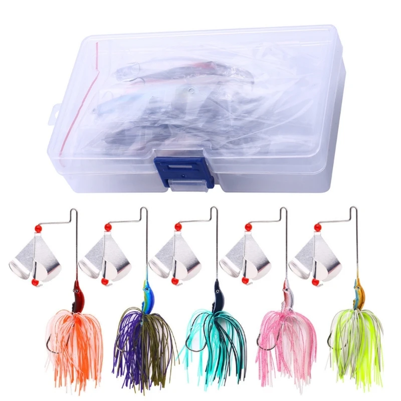 5Pcs Swim Jigs Fishing Lure Spinnerbait Fishing Lures Spinner Baits for Trout