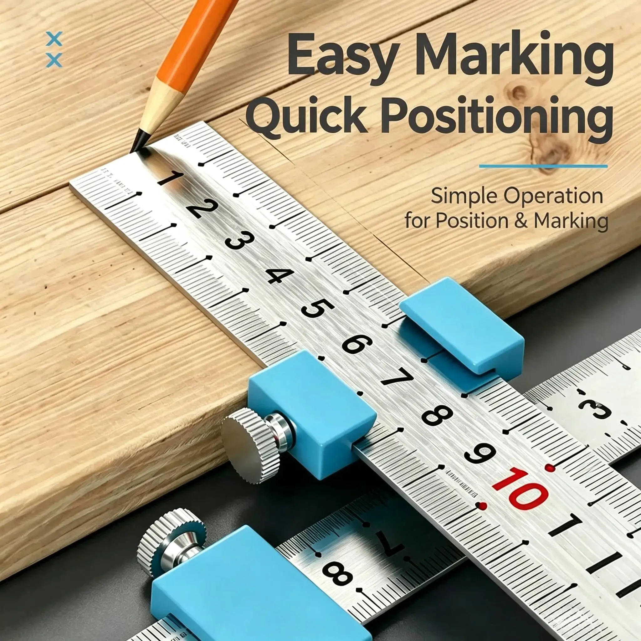 Precision Positioning Ruler,Multifunctional Measuring Tool with Stable Accuracy and Easy,Ideal for Engineers,Woodworkers