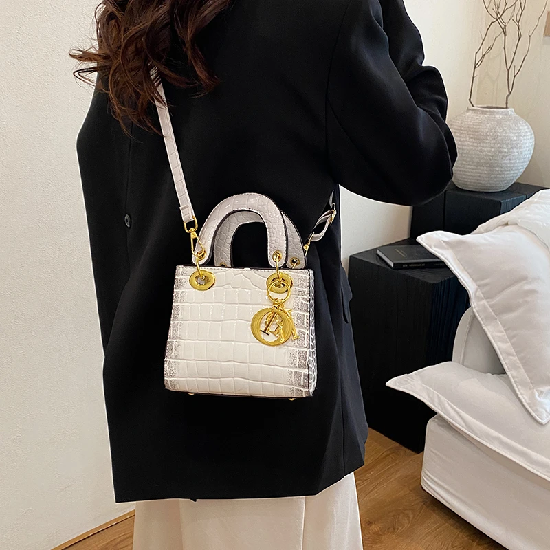 حقيبة يد جلدية ذات علامة تجارية فاخرة للنساء حقيبة كتف كروس أنيقة ومحفظة مكتب للسيدات