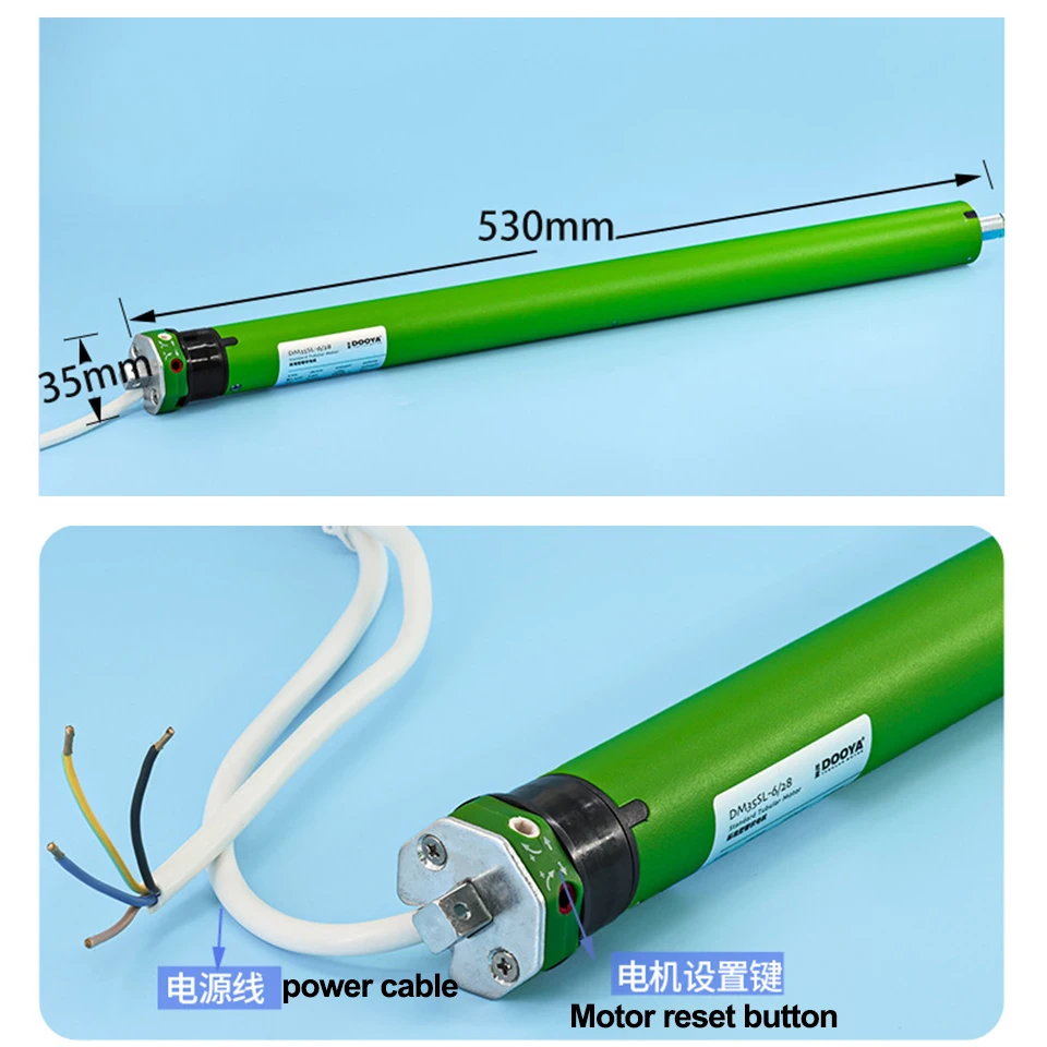 Dooya DM35S 6/28 Silent Fast Rolling Tubular Motor for Roller Shade Blind,220/230V 50/60Hz,4 wires motor, for 43/45/47/50mm Tube