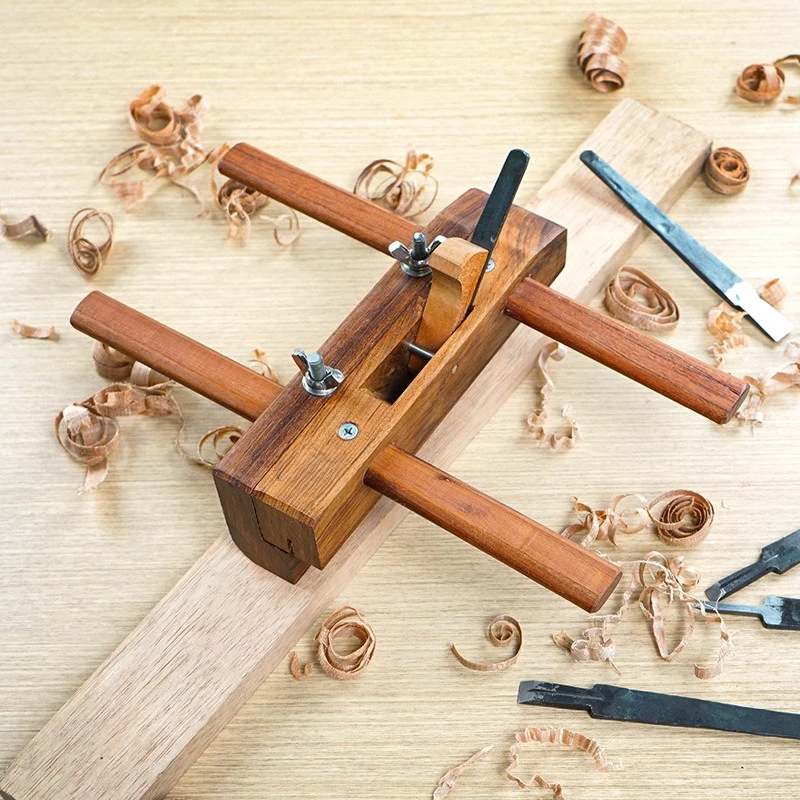 Hong Kong Style Sour Rosewood Groove Plane Adjustable Cutting Depth Wood Hand Plane Carpenter Woodworking Tool