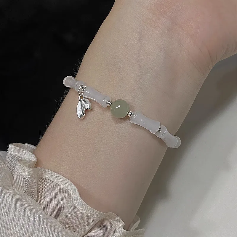 

S925 Sterling Silver Bamboo Bracelet Girls 2023 New Light Luxury Niche Delicate Bracelet to Give Gifts Hand Jewelry