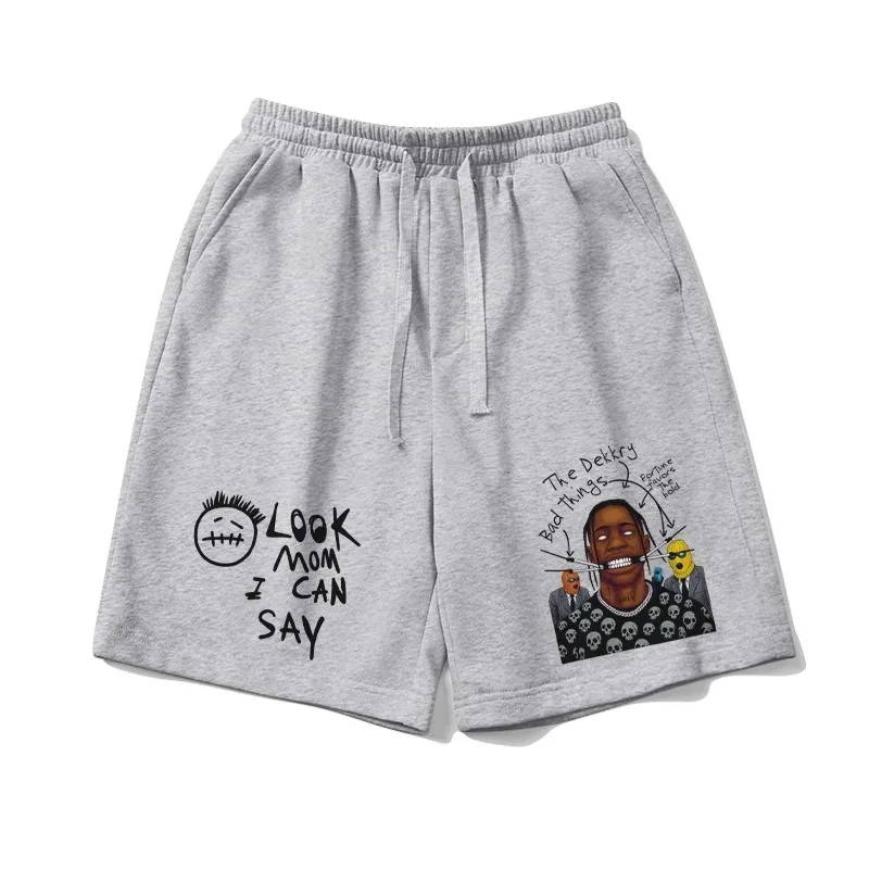 

Мужские шорты большого размера с буквенным принтом, летние универсальные свободные хлопковые дышащие и не душные пот