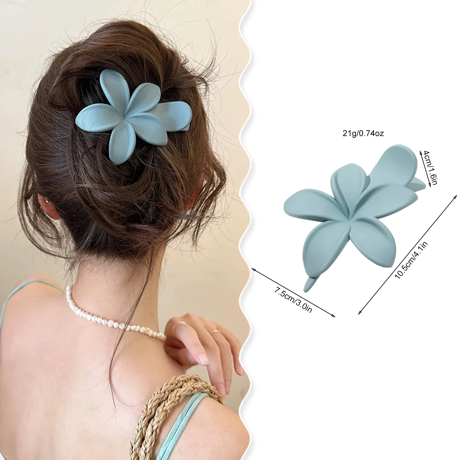 Fashion Frosted Plastic Flower Shape Hair Clips Girls Hair Claw Duckbill Clip Cute Headwear No-Slip Barrettes Hairpins Hair Acc