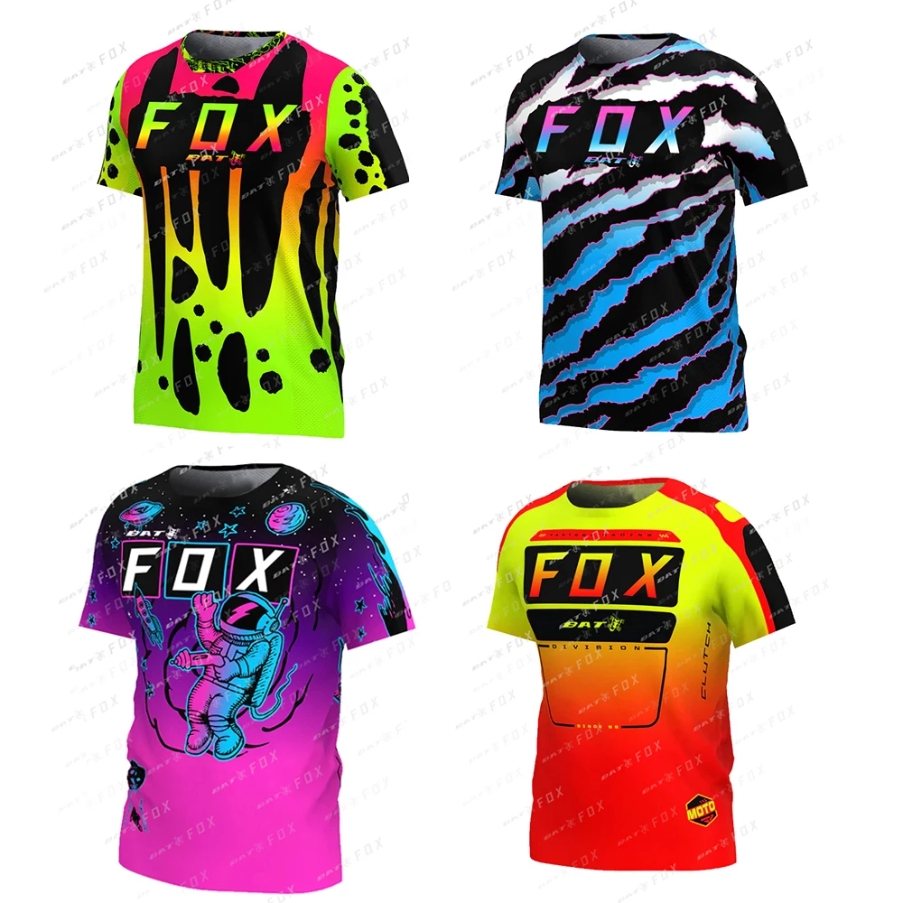 

BAT FOX Downhill Jersey Short Sleeves Mountain Bike T-shirt Camiseta Motocross Jersey Quick-Dry Off-Road Jersey Camisas Ciclismo