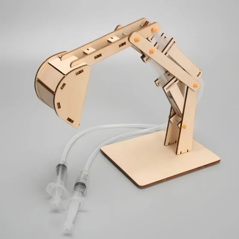 DIY 유압 굴삭기 모델 어린이 과학 장난감 실험 도구 키트 교육용 물리학 교구