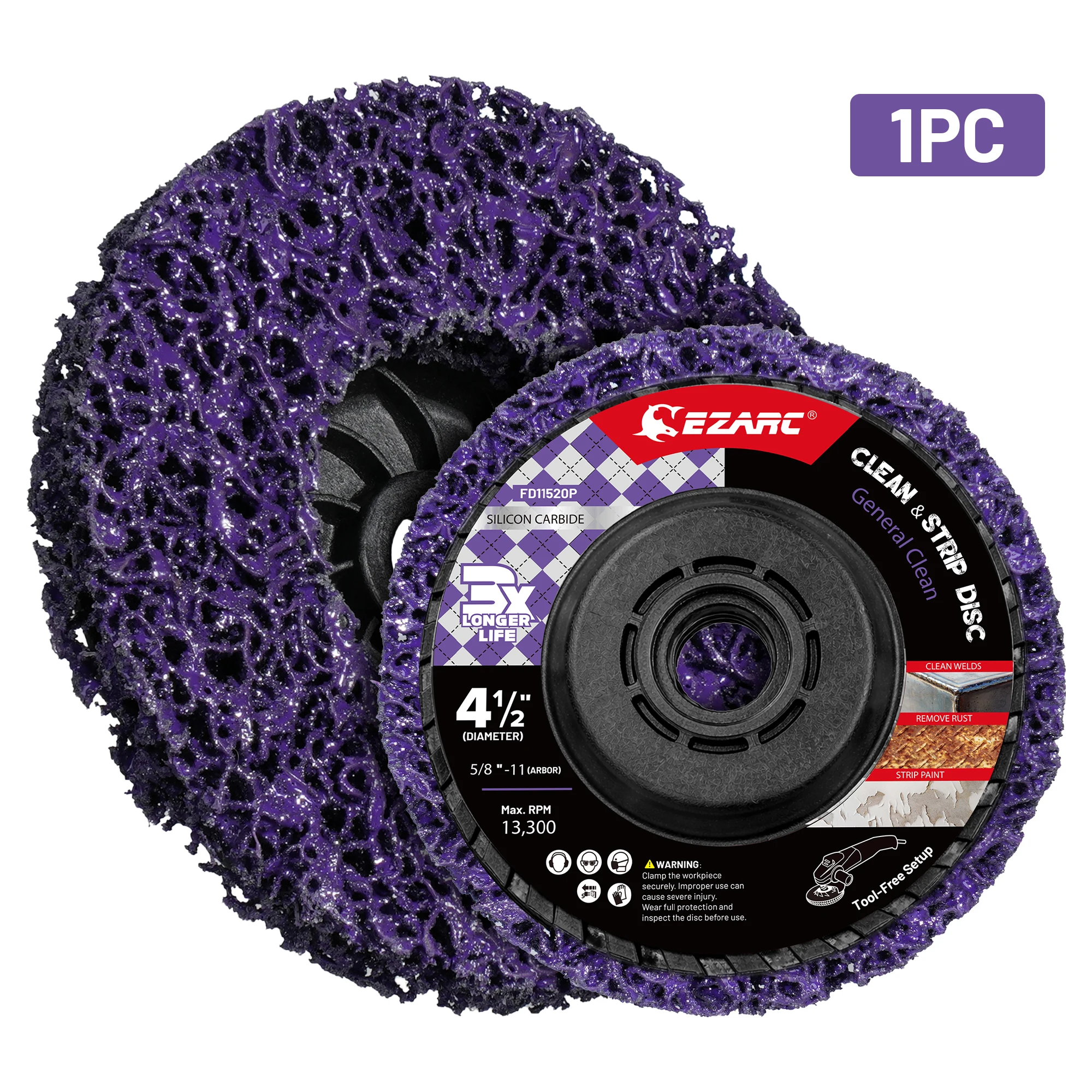 EZARC Paint Stripping Disc 115mm Rust Remover Wheel for Angle Grinder, Quick Clean and Strip Silicon Carbide Grit Abrasive Wheel