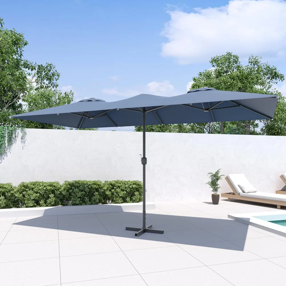

Large Patio Umbrella,Outdoor Double-Sided Rectangle Umbrella with Crank,Patio Umbrella for Pool Lawn Garden Backyard