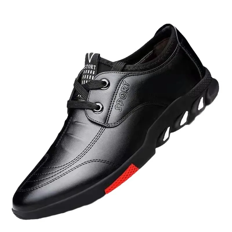 Spring 2022 New Fashion Men's Business Casual Shoes Soft Soles Non-slip Breathable All with Men's Shoes Black Le Fu KB31