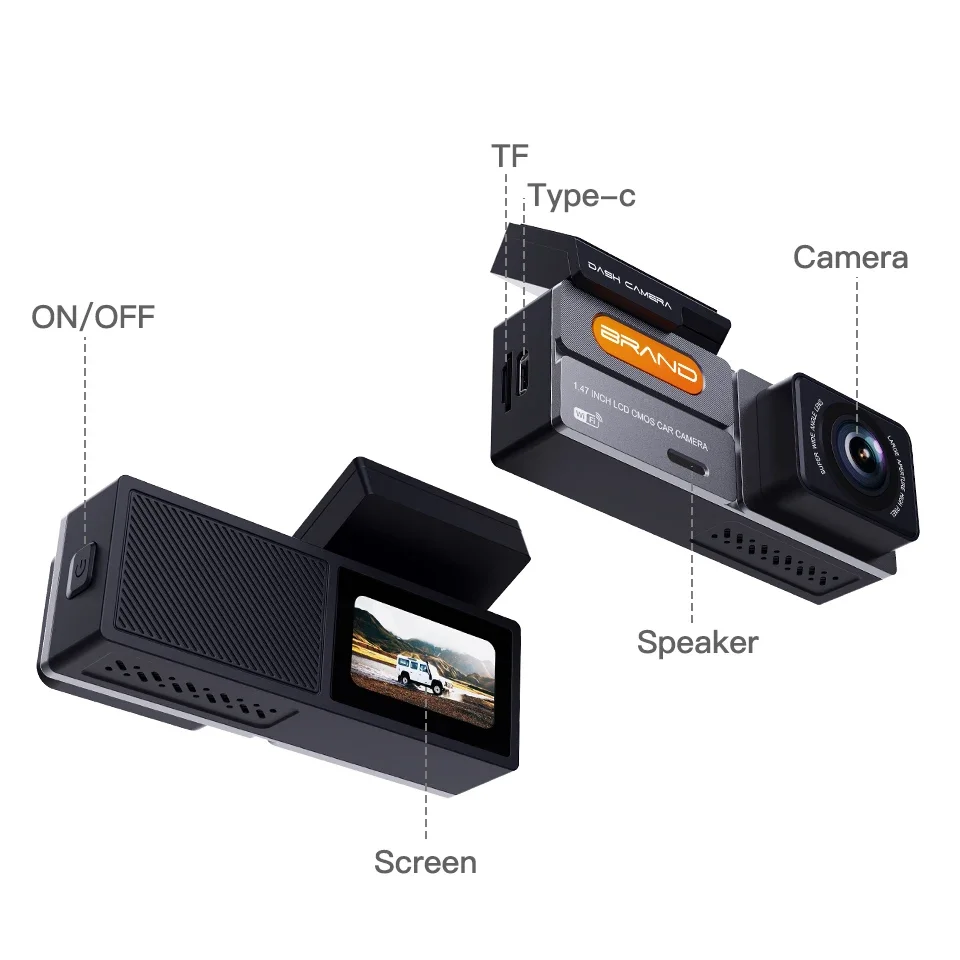 Car DVR K01 Model With 2K HD Driving parking monitor G-sensor 170 degree wide angle WDR nigh vision Single lens 24h recorderring