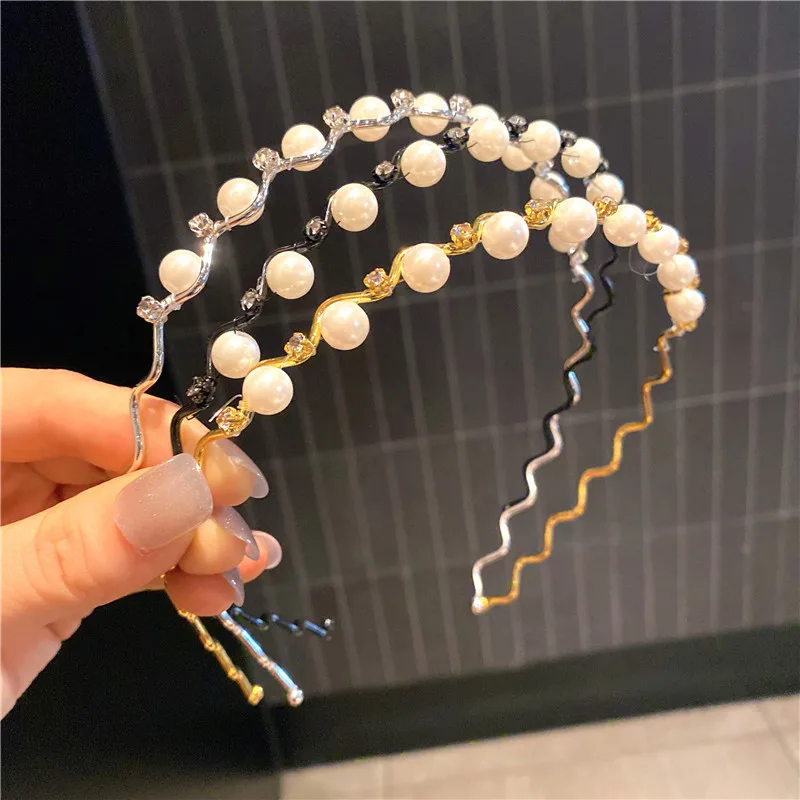 

2pc Fashion Good Quality Pearl Headband Minimalist and Versatile Alloys Korean Hair Bands Women Girls Hair Accessories
