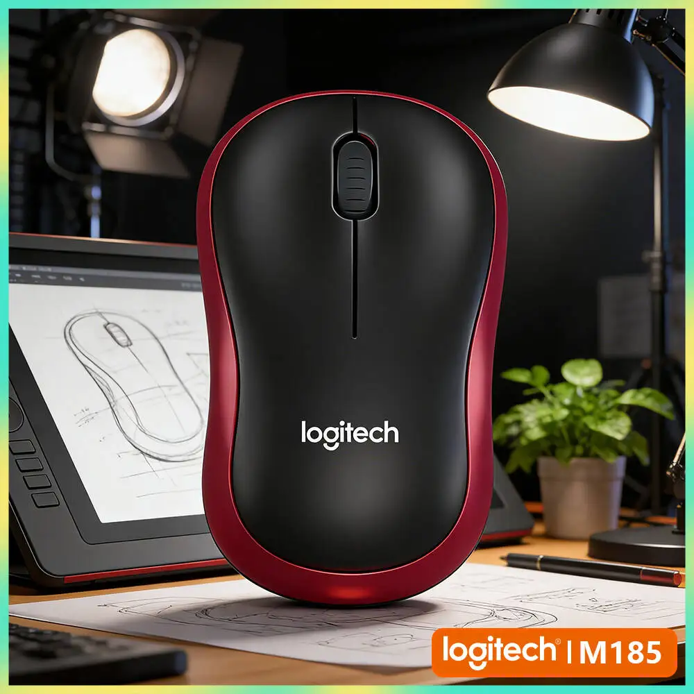 Logitech M185 Cross-System Use Mouse 2.4GHz Nano Receiver 1000 DPI 10m Range 12-Month Battery Windows Mac Linux Tool