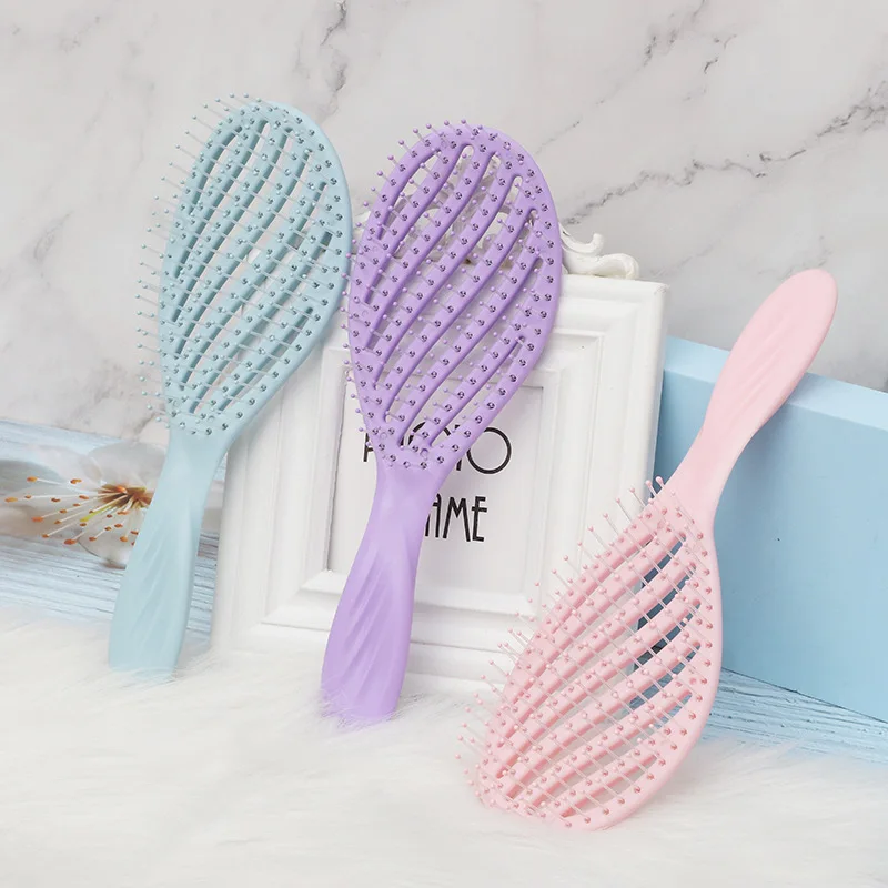 Relaxing Elastic Massage Comb Hollow Out Hair Brush Scalp Massage Combs Hair Styling Detangler Fast Blow Drying Detangling Tool