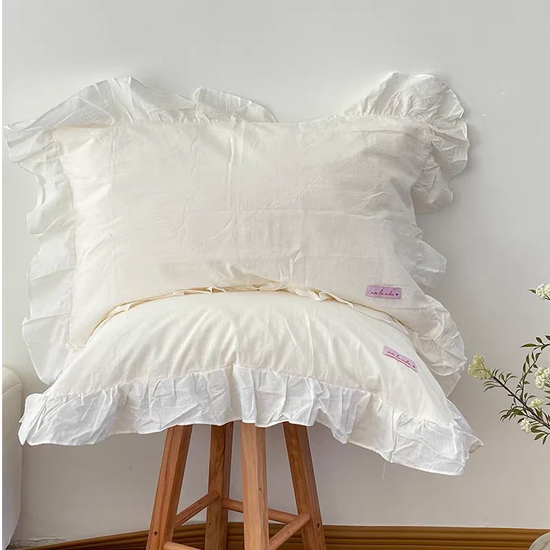 1PC White Soft Comfortable Rectangular Pillowcase Single Piece Cotton 48*74cm Solid Pillow Cover