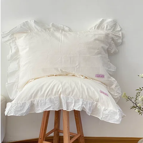 1PC White Soft Comfortable Rectangular Pillowcase Single Piece Cotton 48*74cm Solid Pillow Cover