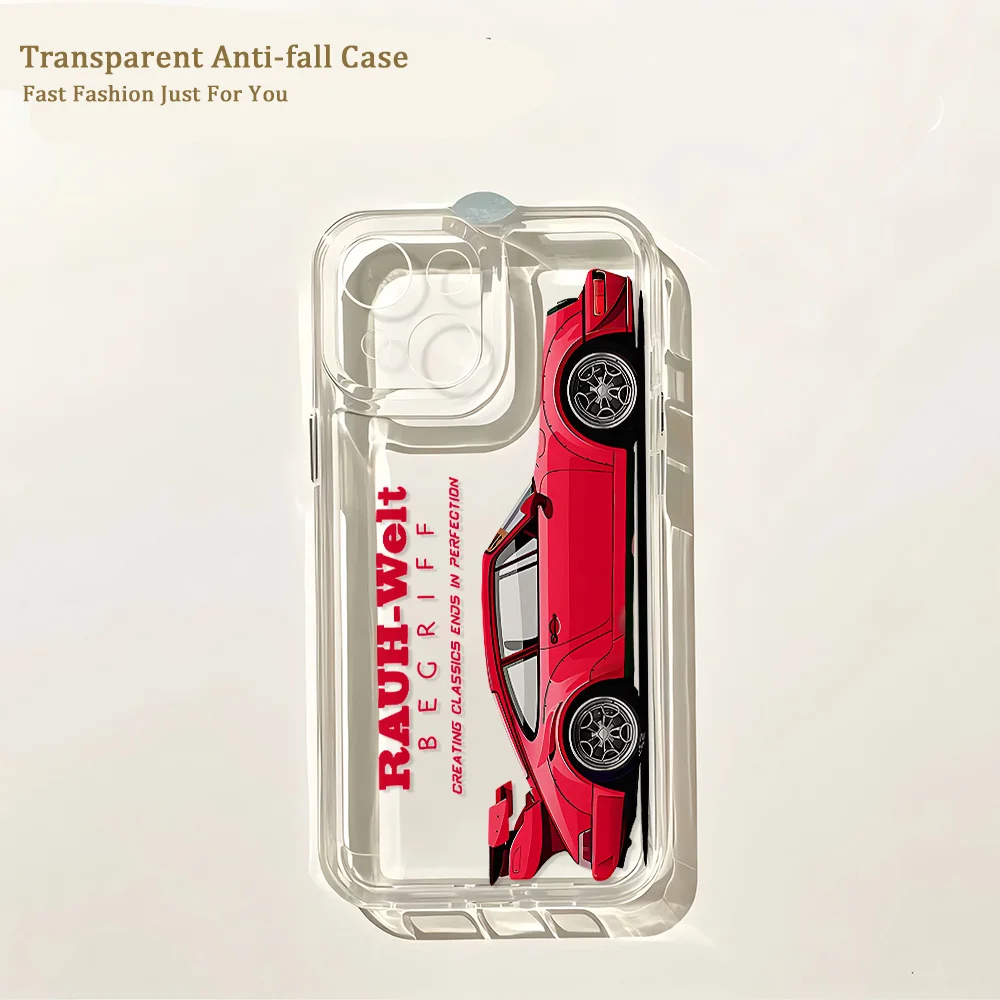 Mode JDM Auto Telefon Fall Für iPhone 16 16e 15 14 13 12 11 Mini Pro Max X XR XSMax 7 8 Plus Transparent Weiche TPU Zurück Abdeckung – Detail 18