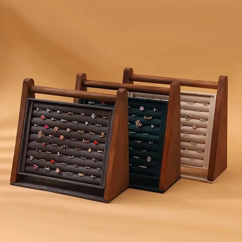 Walnut Pattern Three-dimensional Velvet Necklace Ring Display Pendant Bracelet Storage Plate Jewelry Counter Jewelry Rack