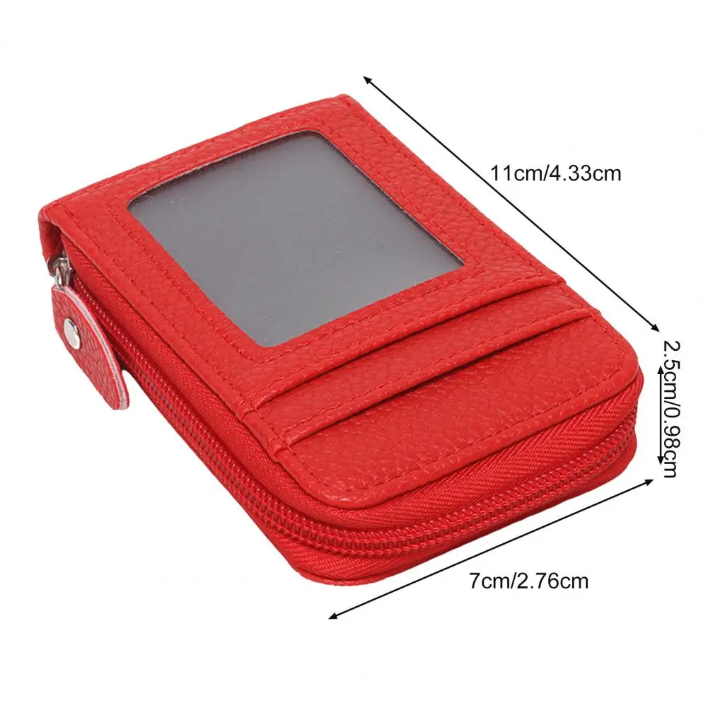 محفظة نسائية للعملات المعدنية مع 14 فتحة للبطاقات وحامل بطاقات ونافذة الهوية وحاملي الهوية المضادة للسرقة وسحاب للإغلاق ومحفظة من الجلد الصناعي بخياطة ثابتة