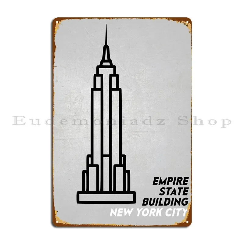 Empire State Building Nyc Metal Sign Pub Club Wall Decor Customize Wall Cave Tin Sign Poster