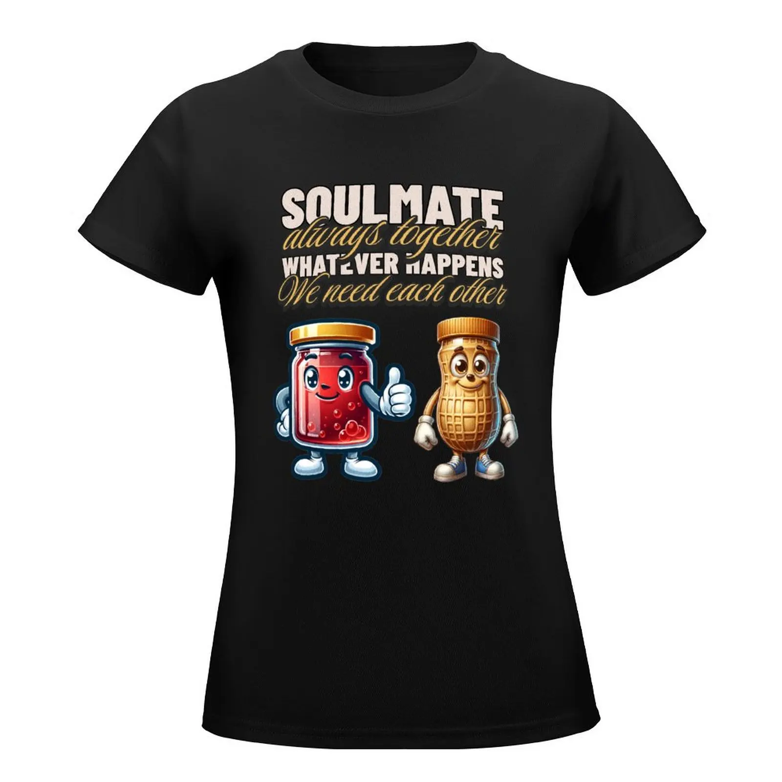 Soulmate Peanut Butter and Jelly T-Shirt sweat Short sleeve tee vintage tshirts woman