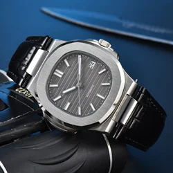 Luxury 40MM square NH35 movement automatic mechanical Men's Watch sapphire Crystal Date belt strap Nautilus