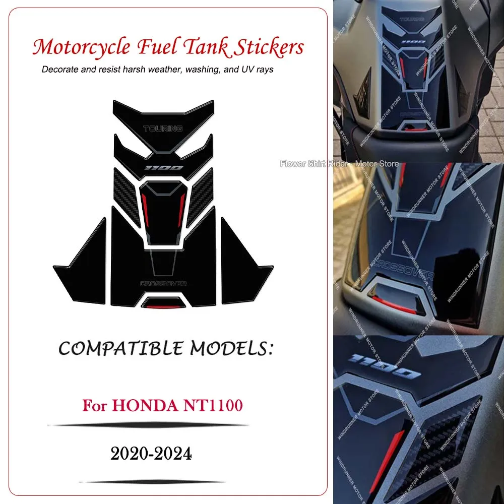 For Honda NT1100 NT 1100 2020-2024 Motorcycle Tank Pad 3D Gel Epoxy Resin Protection Stickers