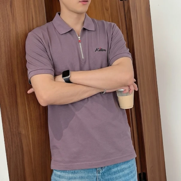 Kiton 2026s Classic Fashion Men's Horse Cotton Fabric Short Sleeve Polo Shirt