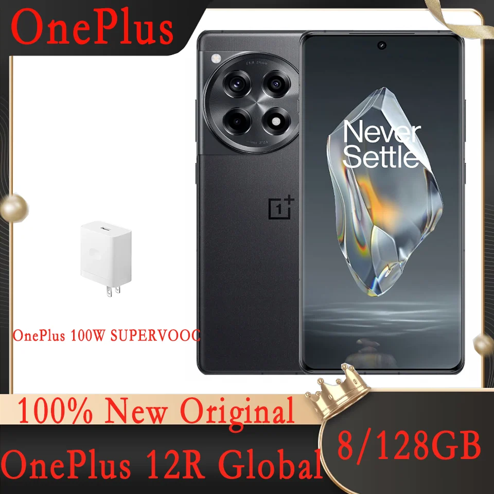 Global Version OnePlus 12R Mobile Phone, 8/128GB, 6.78” Snapdragon 8 Gen 2, 50MP Bluetooth 5.3, Android Smartphone Sealed Box