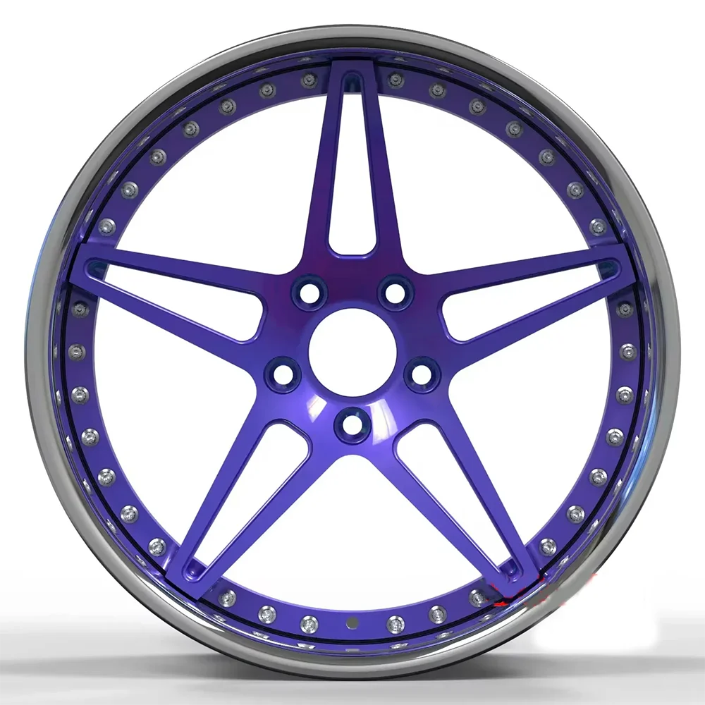 Custom 2 Piece Aluminum Alloy Rims 20 21 22 Inch Brushed Forged Car Wheel Deep Dish