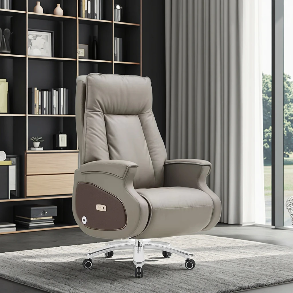 Manufacturer High Back PU Executive Leather Chair Lunch Break Chair  Swivel Office Ergonomic Chair