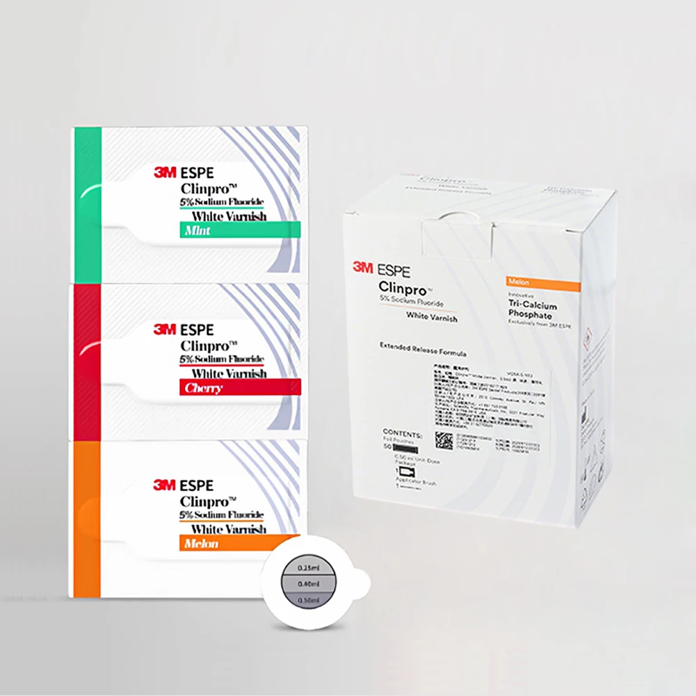 

2/5Pcs 3M Clinpro Fluor Protector Anti Caries White Varnish Fluorine Protectant Lacquer Cherry Mint Melon Flavor For Kids Adult