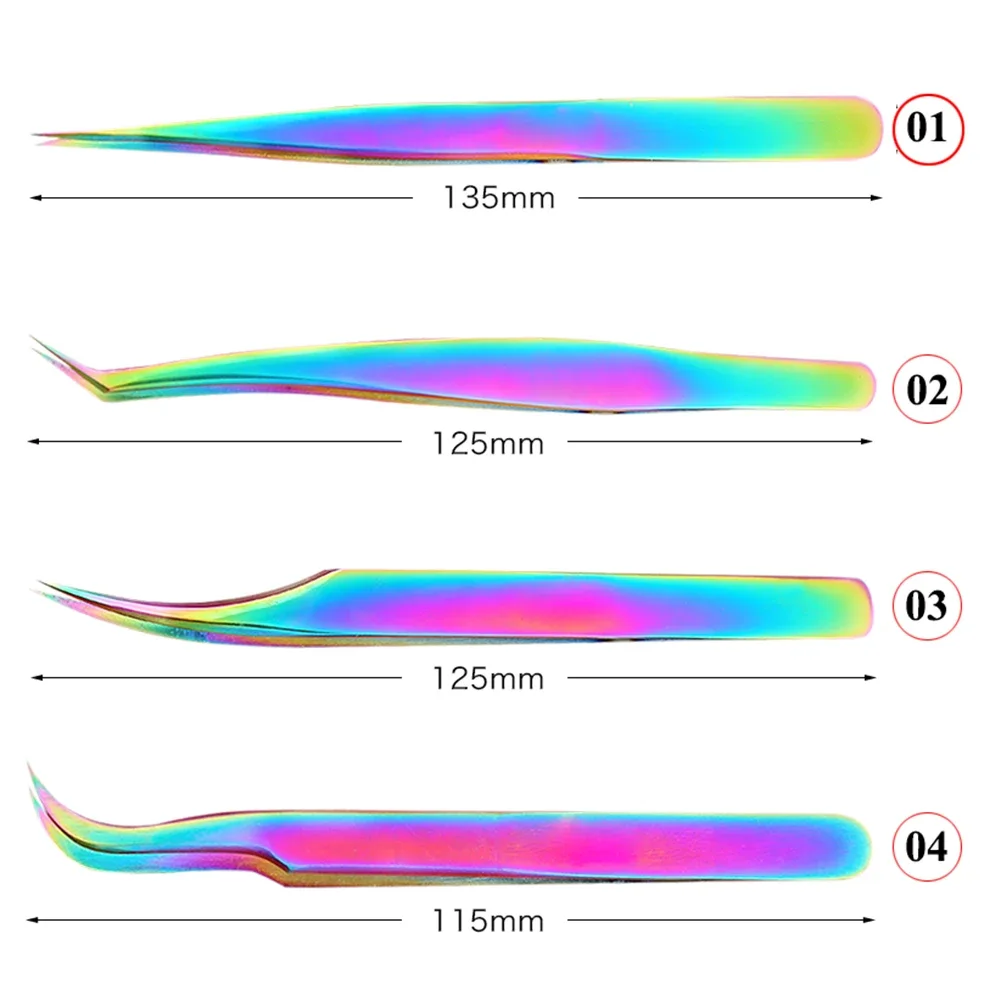 속눈썹 족집게 3D 볼륨 속눈썹 족집게 속눈썹 연장 네일 아트 니퍼 고정밀 클립 스테인레스 스틸 족집게
