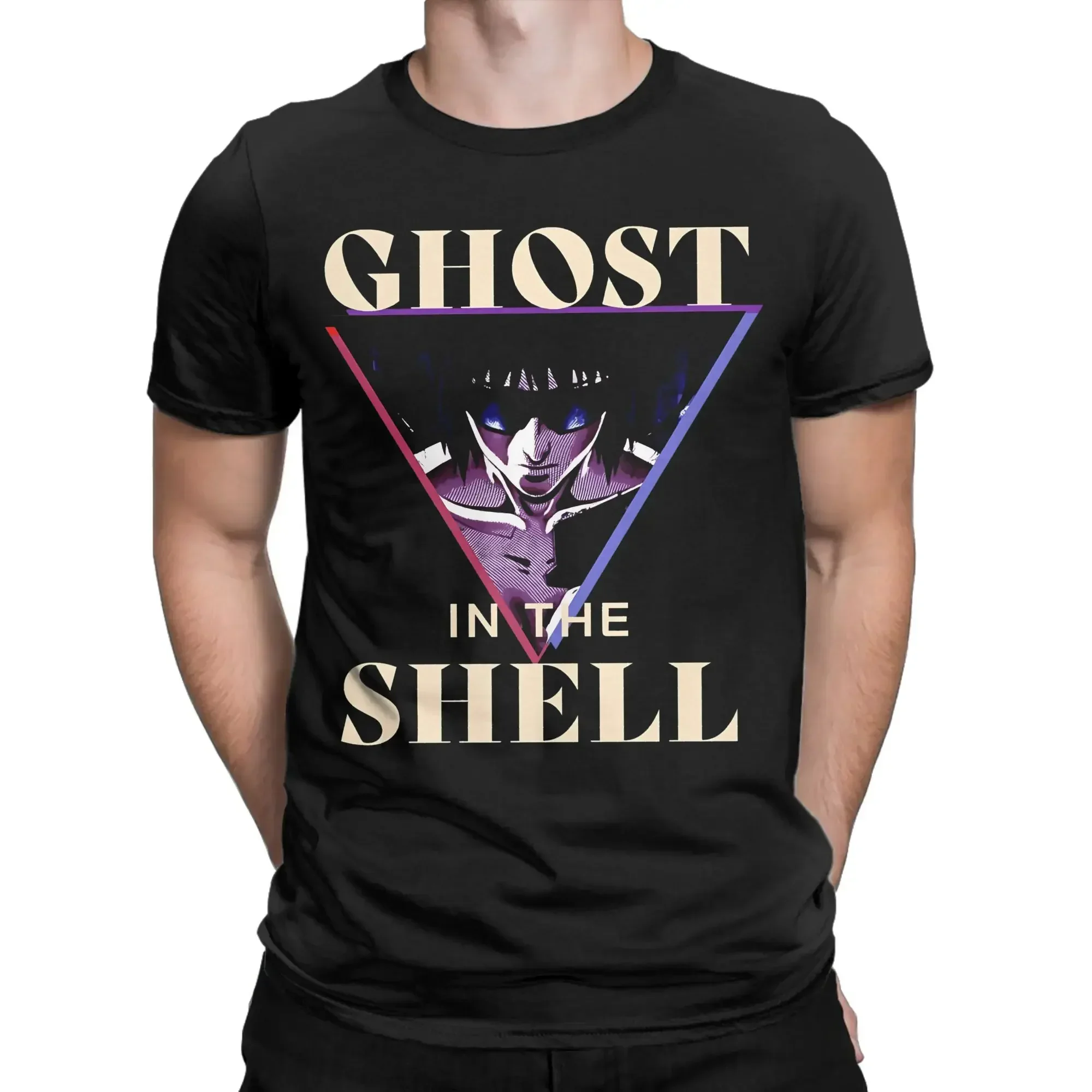 Ghost in the Shell T Shirt Summer  Popular T-Shirts Men Pure Cotton O Neck Oversize Top Tees Short-Sleeved Vintage Tshirt