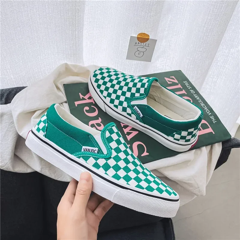 2023New Chessboard scarpe di tela per le donne Sneakers Casual scarpe da passeggio da donna Slip on mocassini scarpe sportive cestini Femme Casual