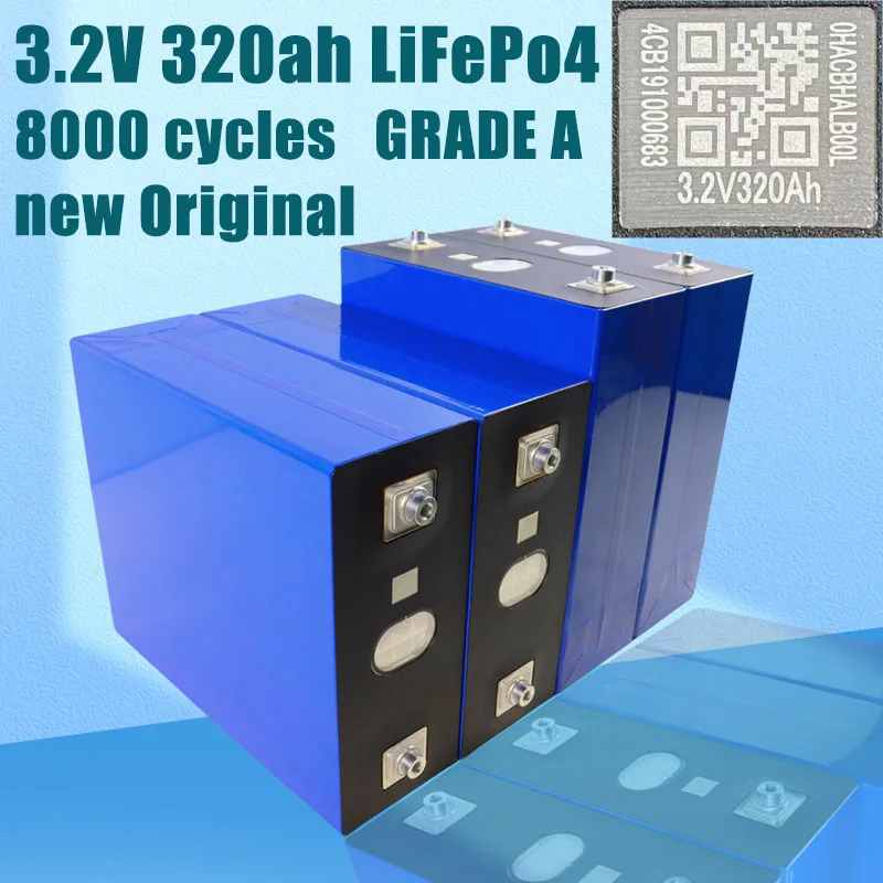 1-16pcs new 3.2V 320ah A-level LiFePo4 battery DIY 12V 24V 48V RV marine solar lithium iron phosphate battery EU/US duty-free