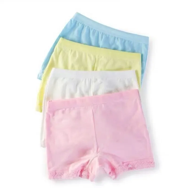 3pcs Baby Girls 100% Cotton Lace Underwears Children Bow Boxer Briefs Kids Cute Panties 2-10 Years