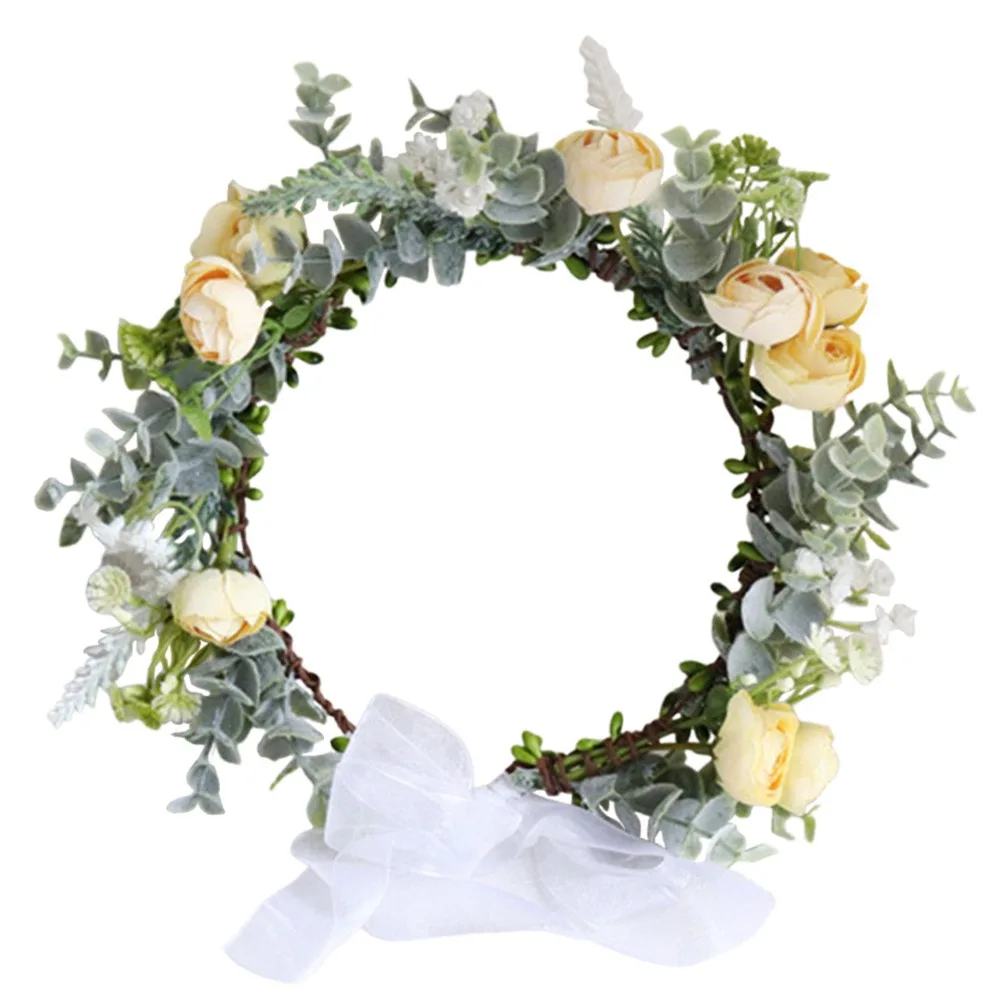 

Trendy Forest Flower Headbands Festival Wedding Bohemian Flower Crown Green Leaf Floral Headpiece for Women Girls