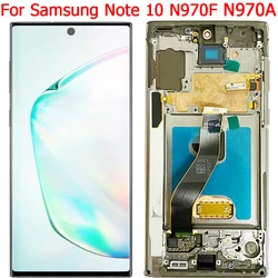 Samsung Note 10用LCDスクリーンパーツ,フレーム付きディスプレイ,SM-N970F,n970a,n970f,ds,n970n,6.3,新品