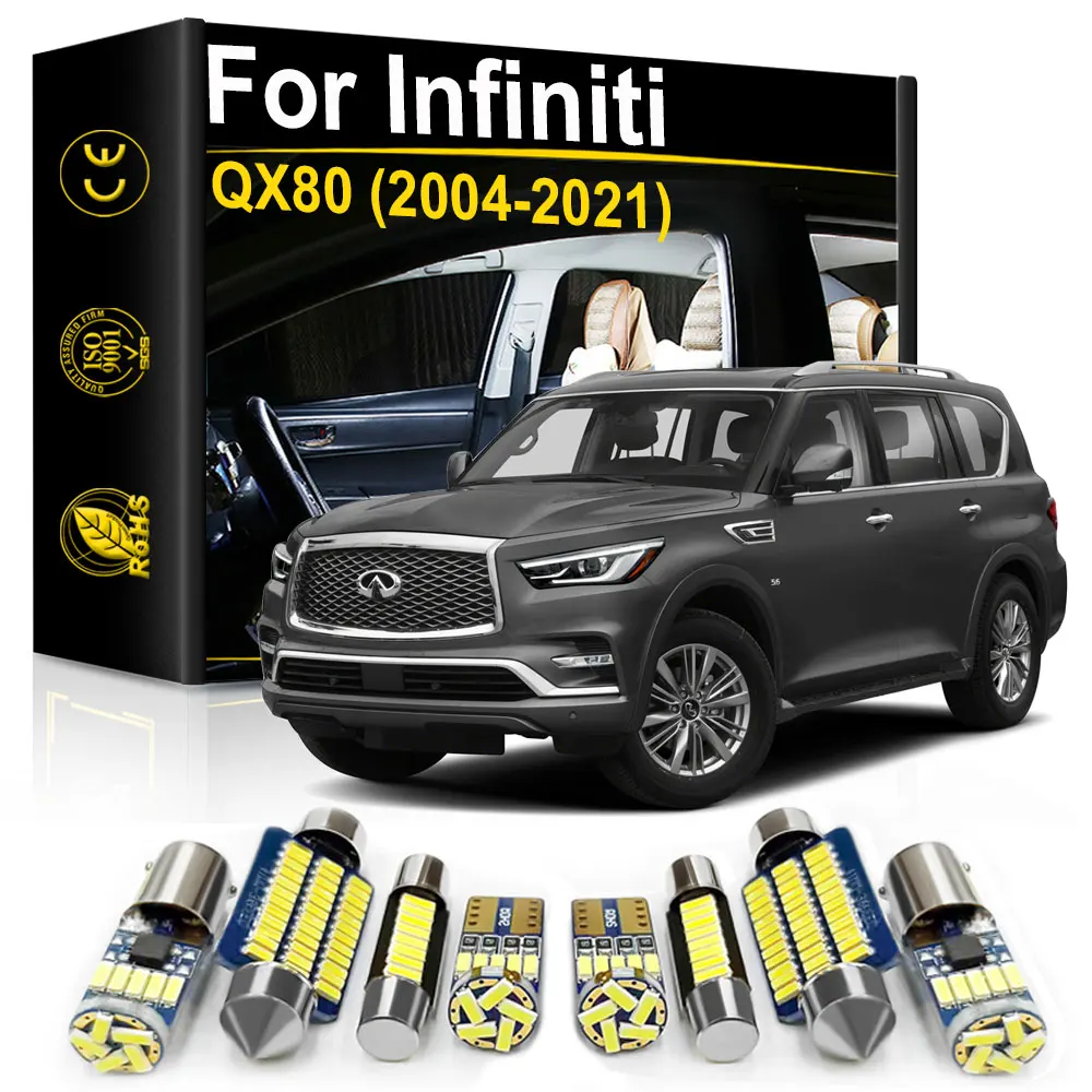 

Для Infiniti QX56 QX80 2004 2008 2013 2014 2015 2016 2017 2018 2019 2020 2021 автомобильные внутренние светодиодсветодиодный аксессуары Canbus лампа