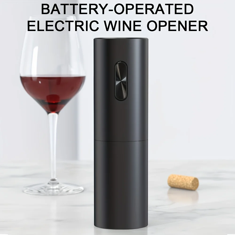 Electric Wine Opener Automatic Corkscrew with Aerator Pourer Foil Cutter One Click Button Battery Opener for Kitchen Bar Party