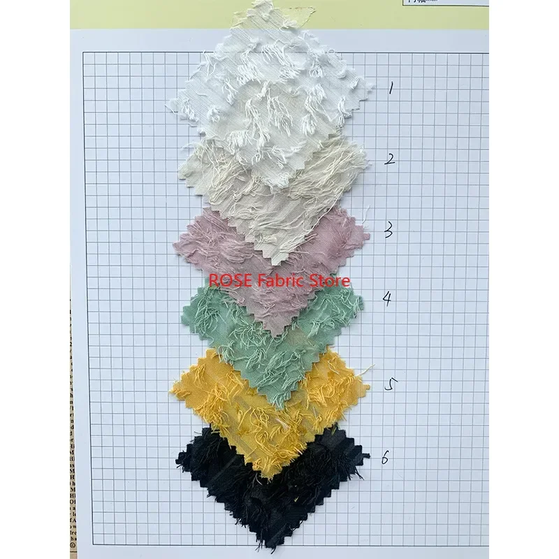 Kain Sifon Kuning Jacquard Rumbai untuk Kemeja, Gaun Pengantin, Jahit DIY, Kain Desainer, Pertunjukan Gaun