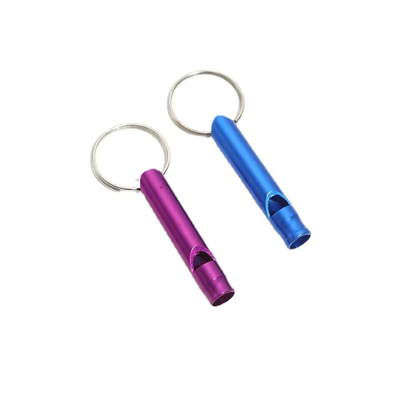 Mini Size Outdoor Survival Emergency Multifunction Metal Whistles With Keychain Keyring For Team Gifts