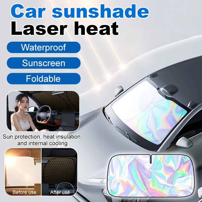 

Laser car sunshade 0 translucent front sunshade car window curtain sunscreen heat shield windshield car sunshade curtain