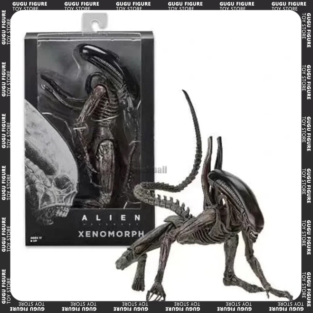 Neca Alien Covenant Xenomorph 7 Inch Action Figures Contract Black Alien Model Pvc Statue Doll Collection Decoration  Kids Gifts